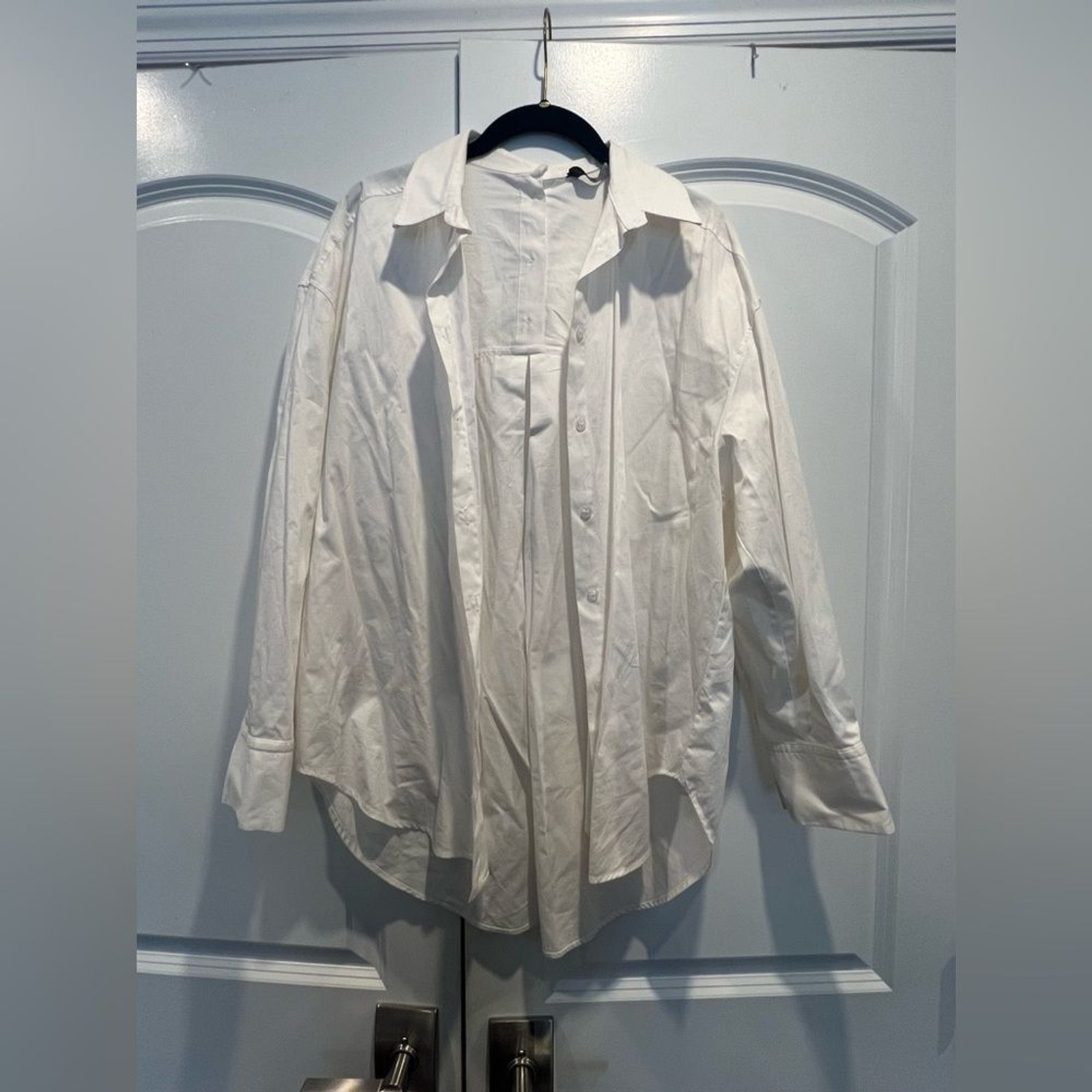 Zara Women’s Oversized White Dress Shirt Zara Women’s Oversized White Dress Shirt