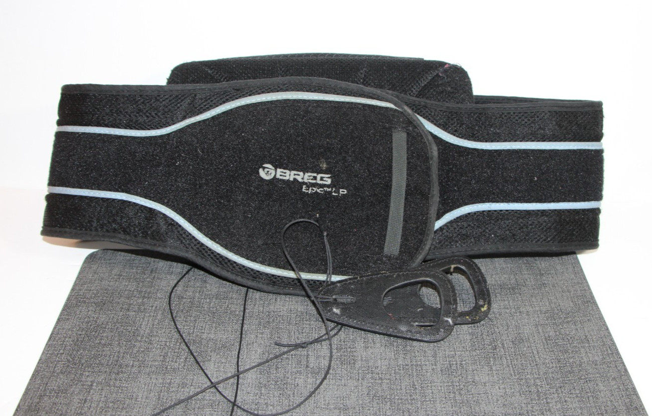 Breg Epic LP Back Brace Adjustable Lumbar Hook Loop Pull String -