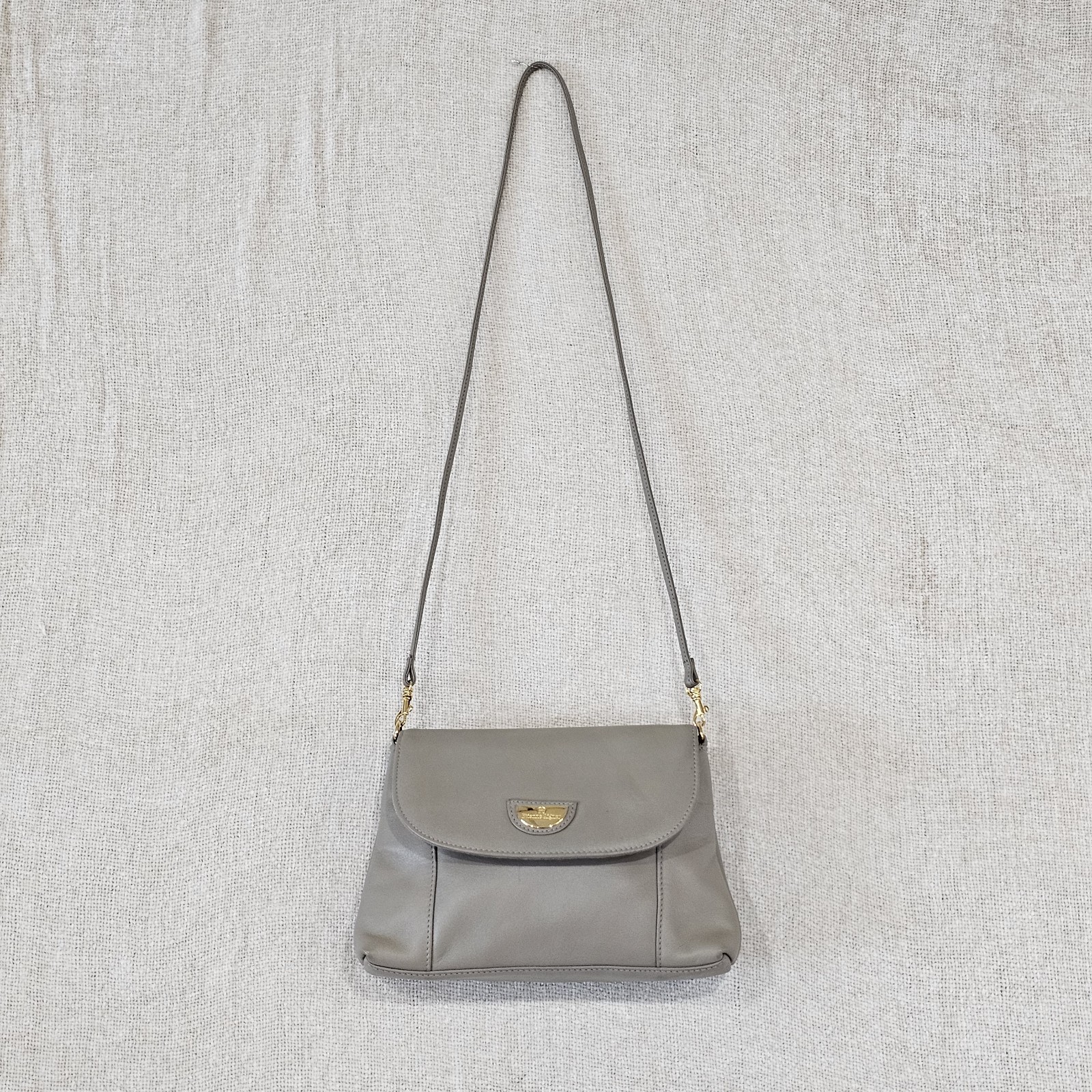 EUC Vintage Etienne Aigner Convertible Taupe Leather Clutch with Original Card