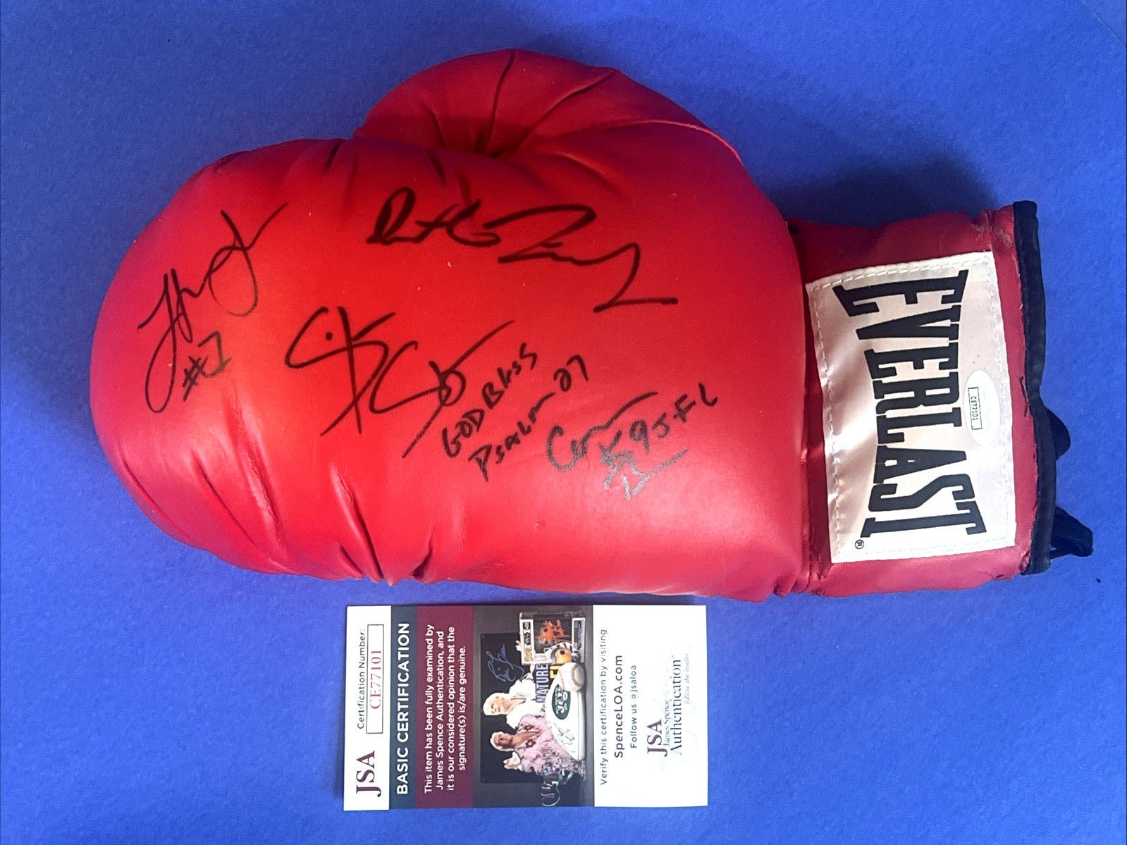 Multi-Signed Full Size Everlast Boxing Glove 5 Autos JSA COA CE77101