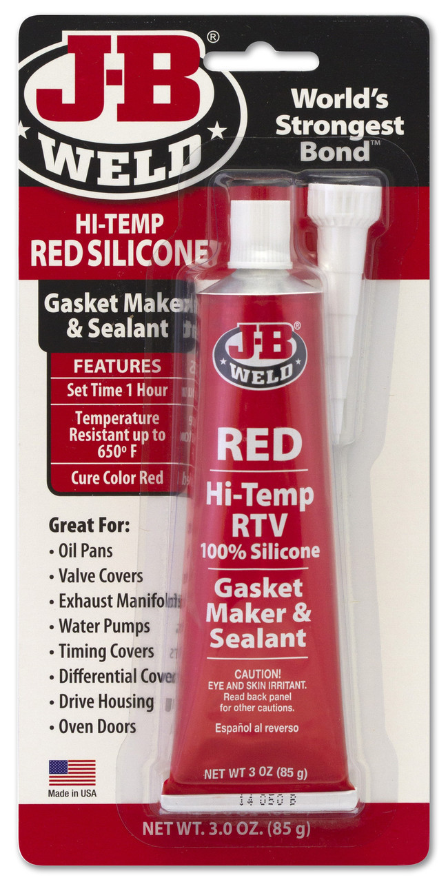 JB Weld 31314 High Temperature Red Acetoxy Silicone Sealant - 3 Oz. JB Weld 31314 High Temperature Red Acetoxy Silicone Sealant - 3 Oz.