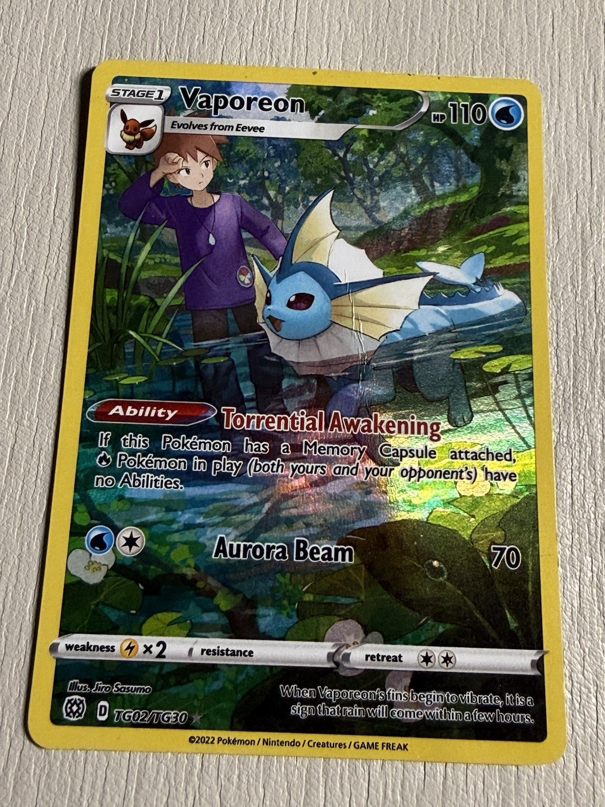 Vaporeon TG02/TG30 Swsh09: Brilliant Stars Trainer Gallery Holo DMG