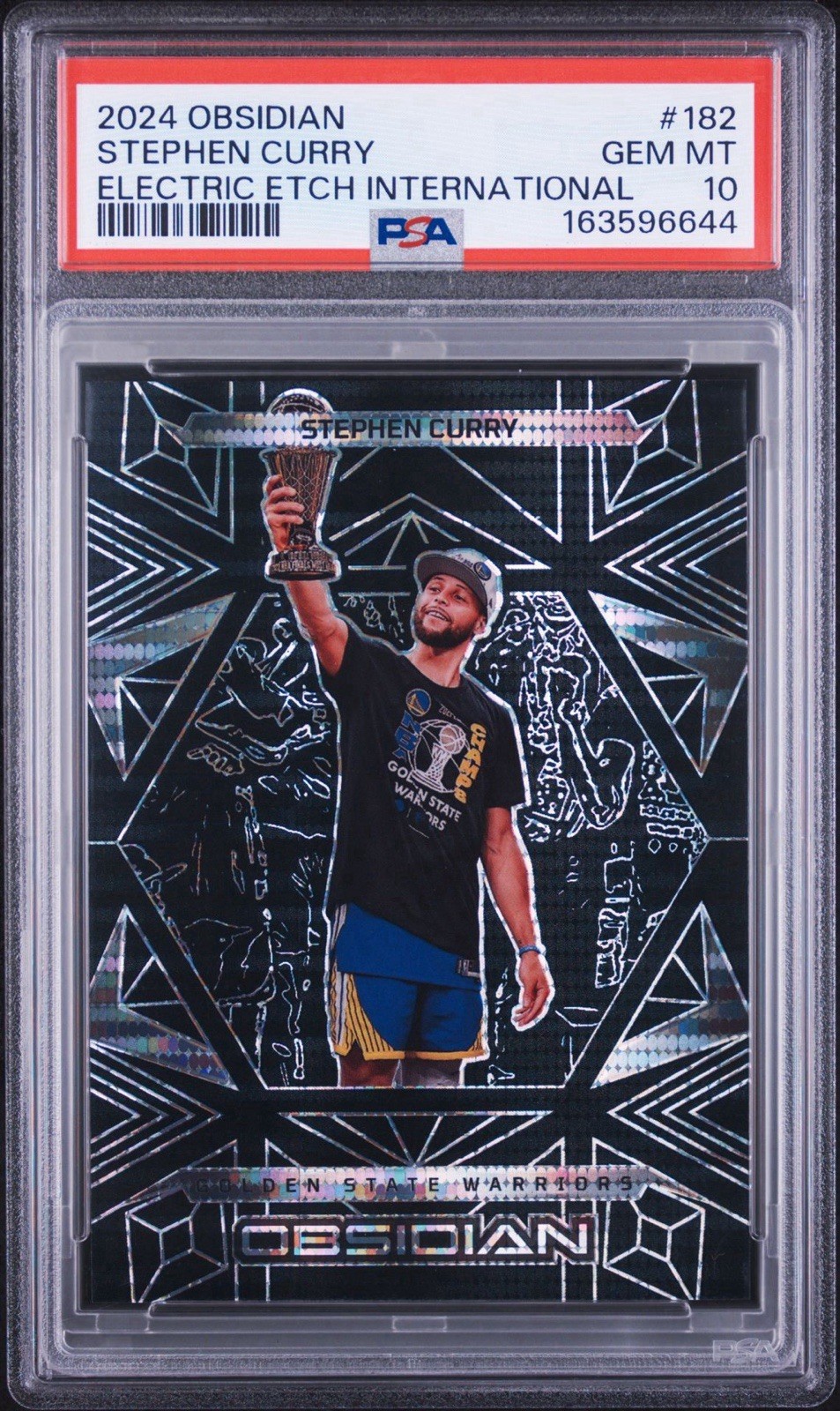 2024-25 Panini Obsidian - Stephen Curry #182 Electric Etch International PSA 10 2024-25 Panini Obsidian - Stephen Curry #182 Electric Etch International PSA 10