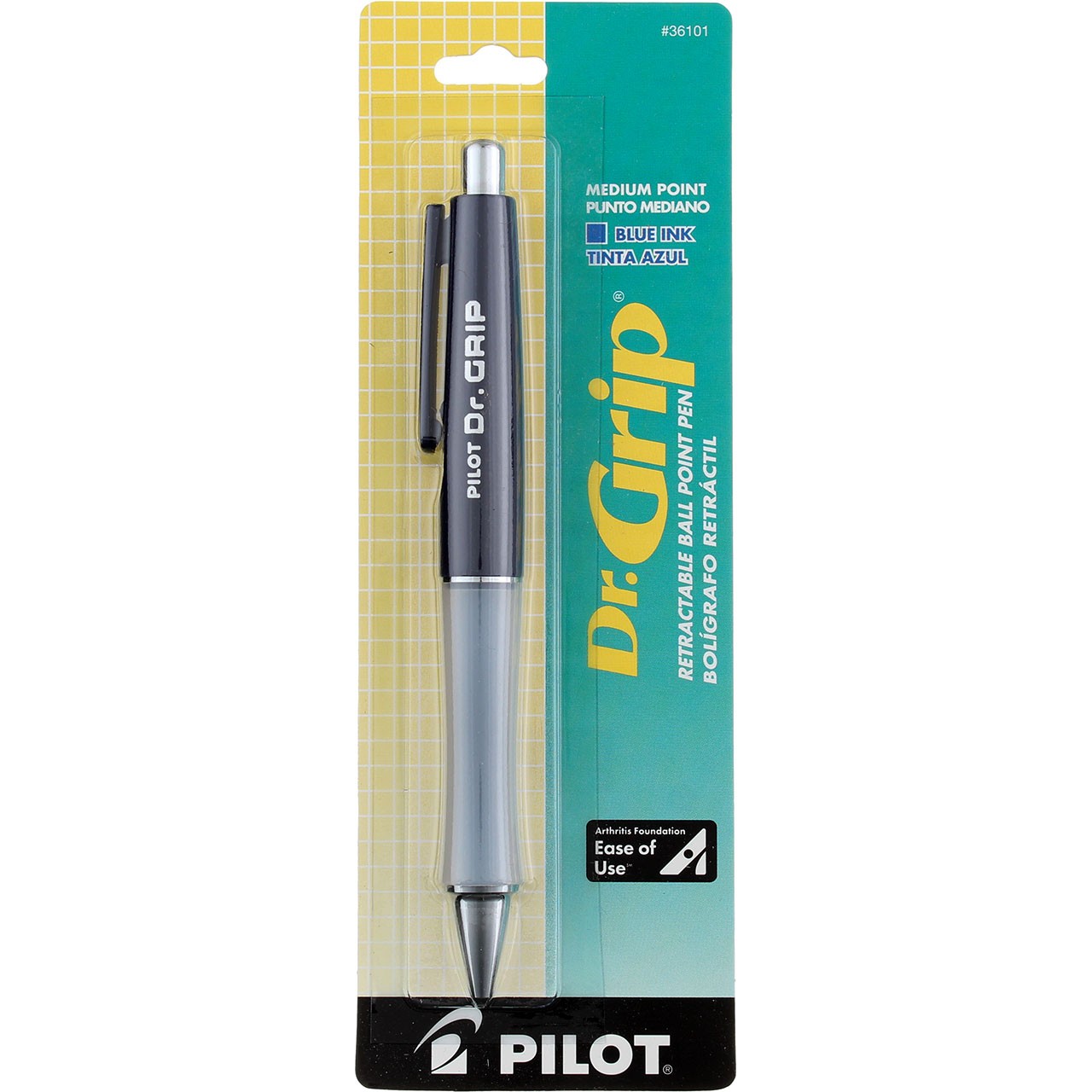 Pilot Dr. Grip Retractable Ball Point Pen, Medium, Navy 36101 Pilot Dr. Grip Retractable Ball Point Pen, Medium, Navy 36101