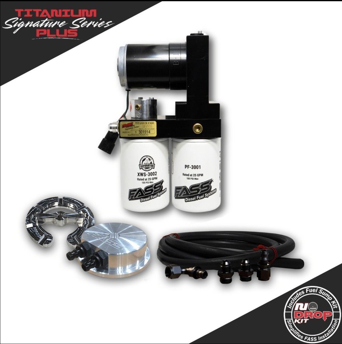 FASS No-Drop Titanium PLUS 220GPH System 17-22 Ford Powerstroke NDTSPF18250F220G