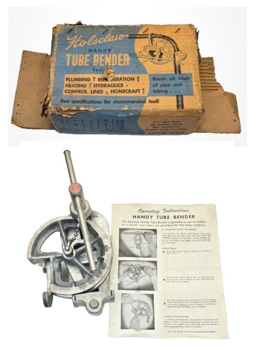 Vintage Holsclaw Bros Handy Tube Bender HD-10 With Original 69 Box & Manual 5/8