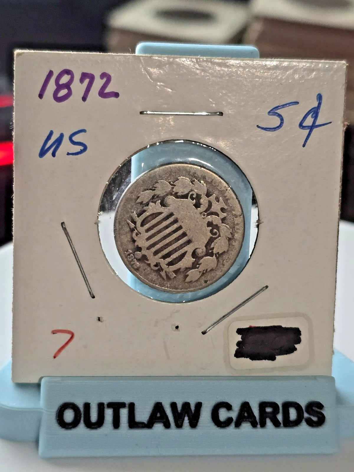 1872 US SHIELD NICKEL 5 CENT COIN 1872 US SHIELD NICKEL 5 CENT COIN