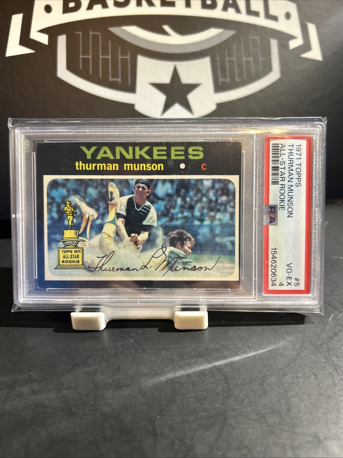 1971 Thurman Munson Topps Baseball Card #5 All Star Rookie Graded PSA 4 (VG-EX)