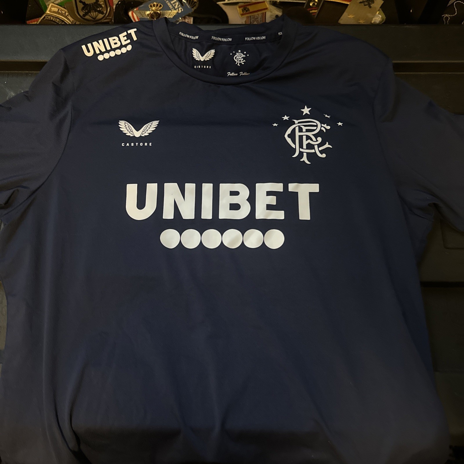 Glasgow Rangers FC Men’s Soccer Jersey Football Shirt Large Blue