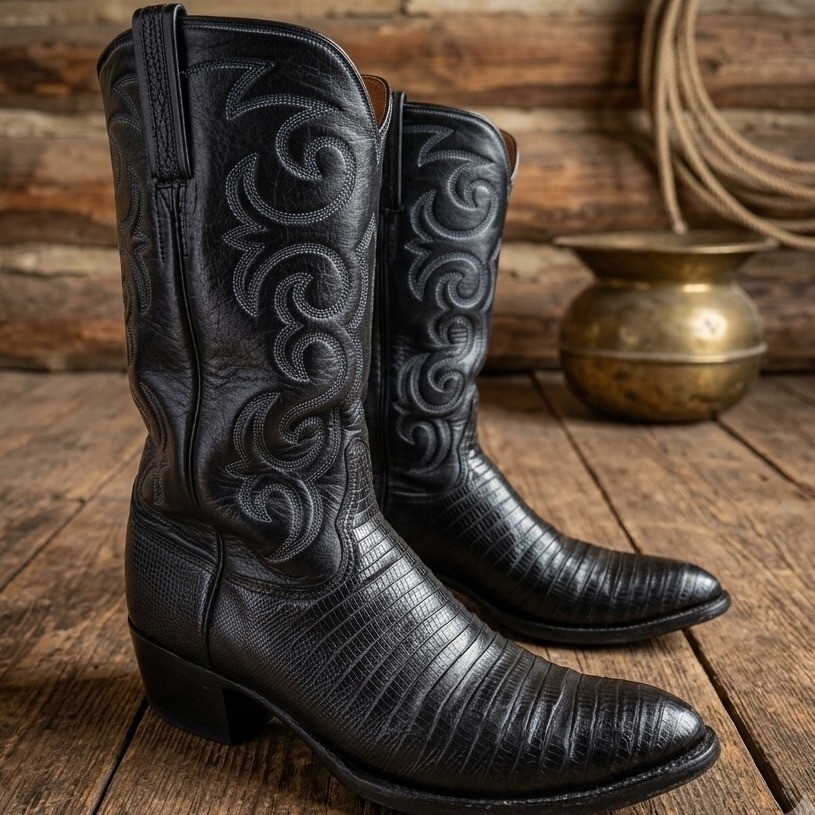 VNT. Lucchese San Antonio Mens Black Lizard Skin Western Cowboy Boots 23208 12B VNT. Lucchese San Antonio Mens Black Lizard Skin Western Cowboy Boots 23208 12B