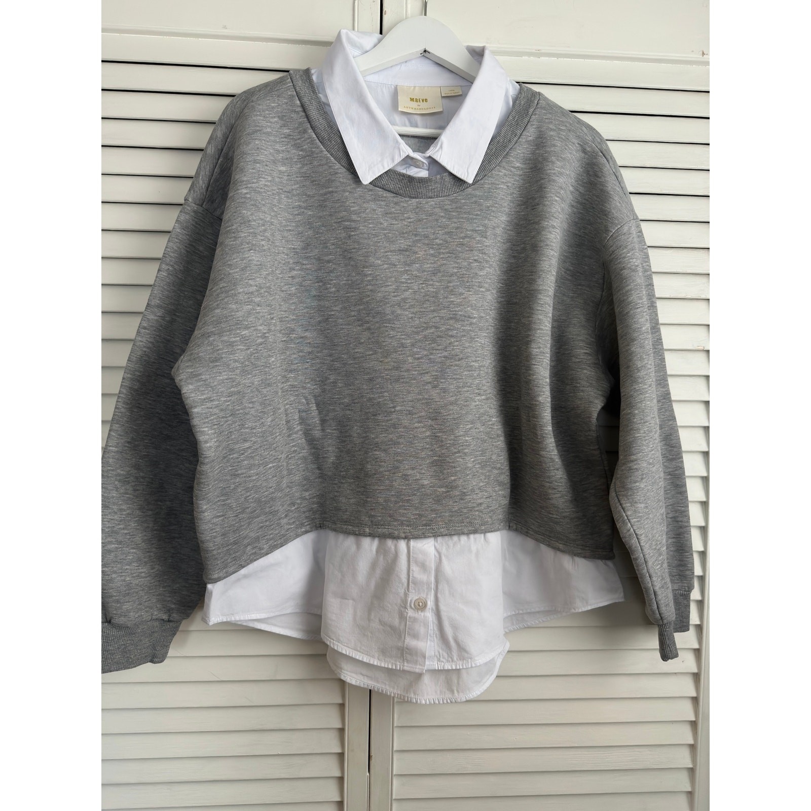 Maeve Anthropologie Layered Twofer Sweater Womens Large L