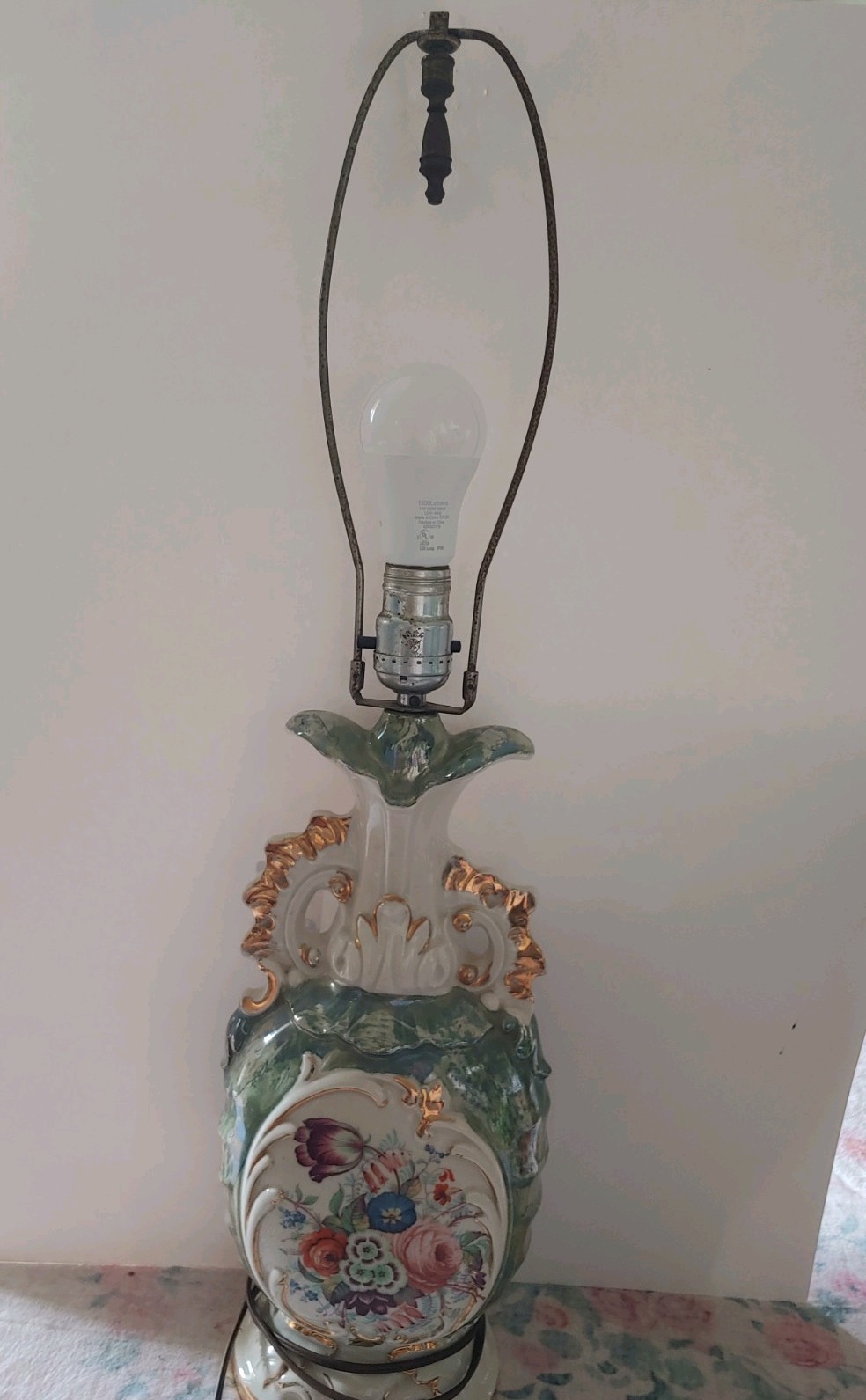 Vintage Italian Capodimonte Style Ceramic Table Lamp 33