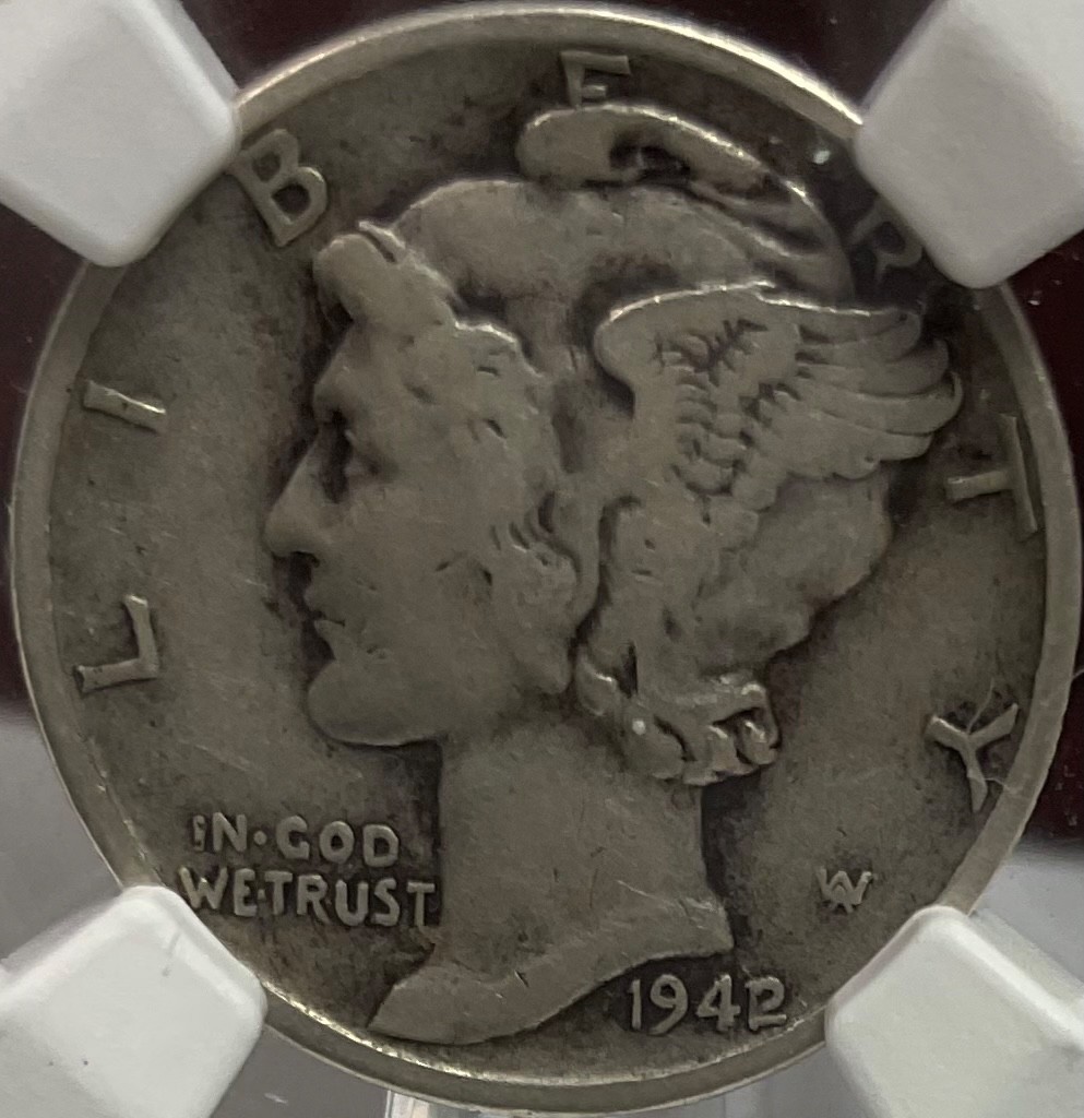 1942/1 Mercury Dime NGC VF20 Key Date variety 1942/1 Mercury Dime NGC VF20 Key Date variety