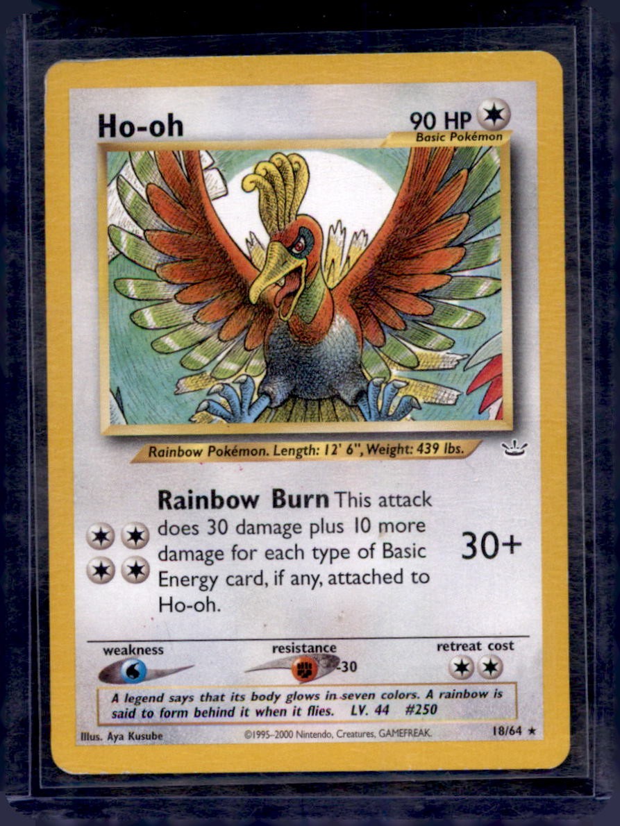 Ho-oh 18/64 Rare Neo Revelation Pokemon Unlimited Damaged Ho-oh 18/64 Rare Neo Revelation Pokemon Unlimited Damaged