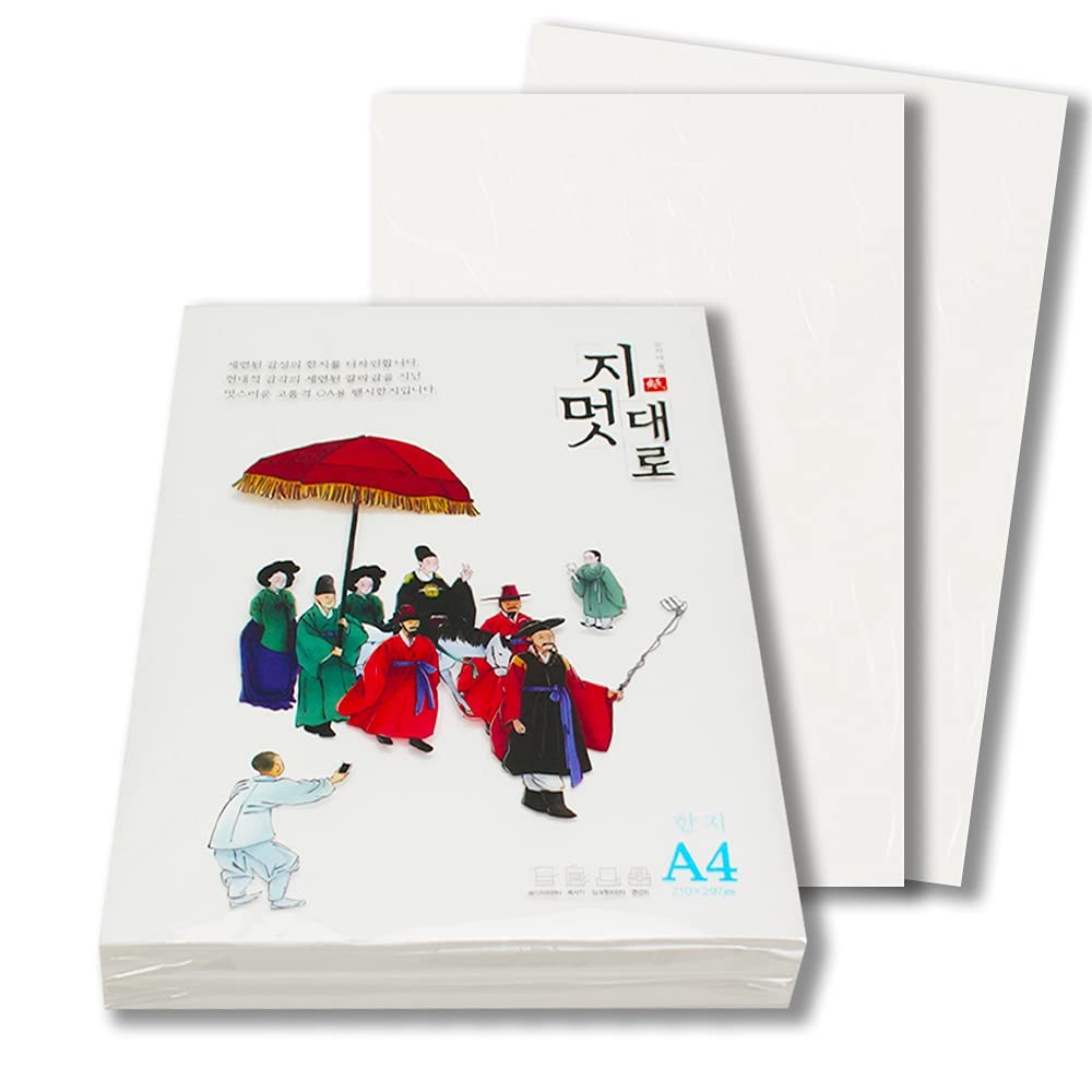 Hanji Printer Paper A4, 80gsm, Korean Traditional Mulberry Copy Paper, 100 Sh...