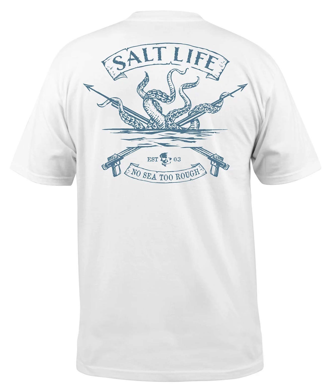 SALT LIFE MEN\'S OCTOPUS SPEAR TEE COLOR WHITE SALT LIFE MEN\'S OCTOPUS SPEAR TEE COLOR WHITE