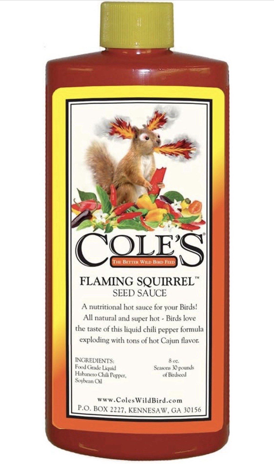 Cole\'s Wild Bird Products Flaming Squirrel Seed Sauce, 8-Ounce Cole\'s Wild Bird Products Flaming Squirrel Seed Sauce, 8-Ounce