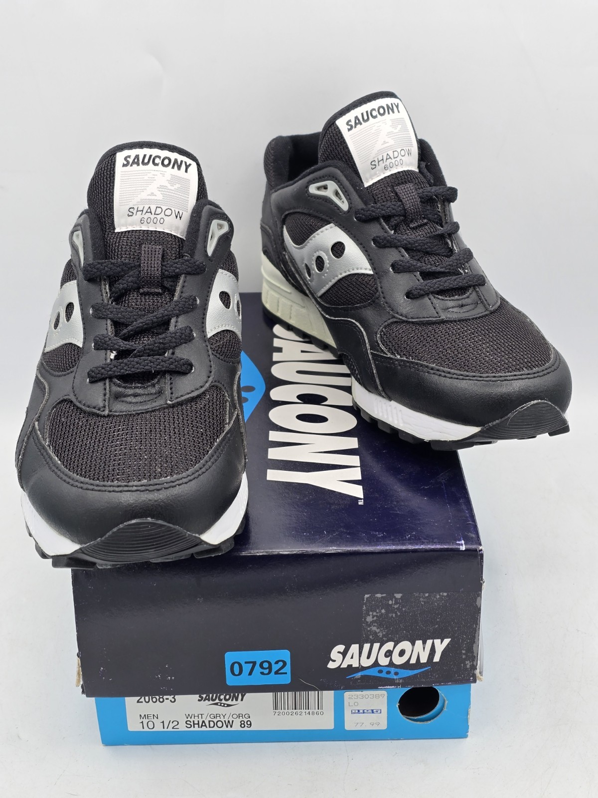 VTG Men’s Saucony Shadow 89 6000 Stealth Black Silver 2068-3 | Size 10.5 - NEW
