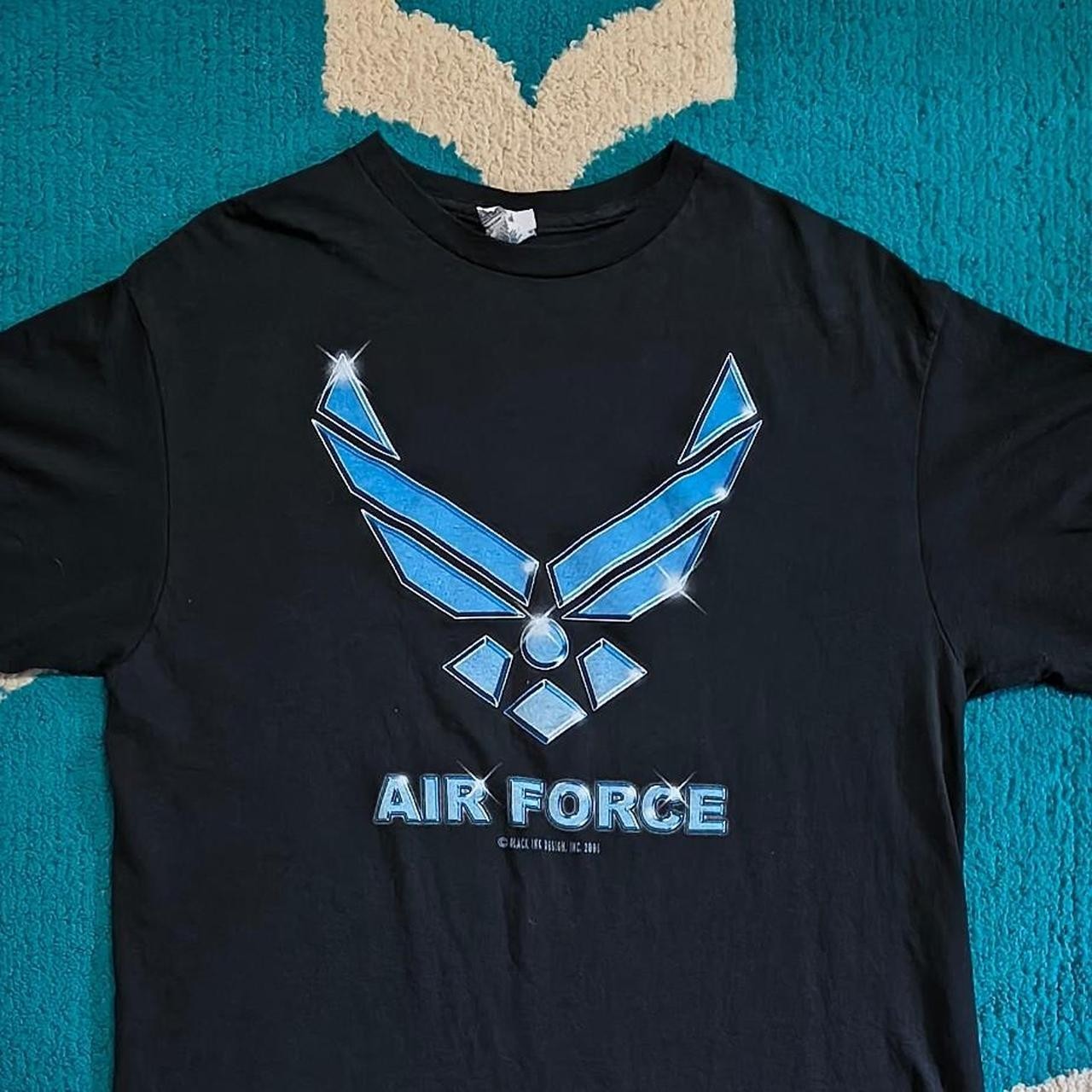 Vintage Y2K 2005 Air Force Chrome Logo Graphic Tee