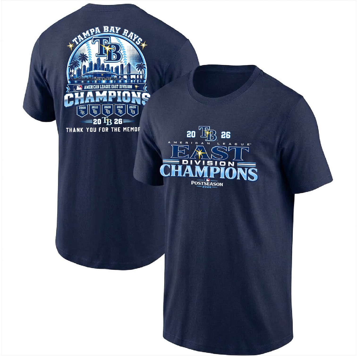 NEW Tampa Bay Rays 2026 American League East Division Champions TShirt
