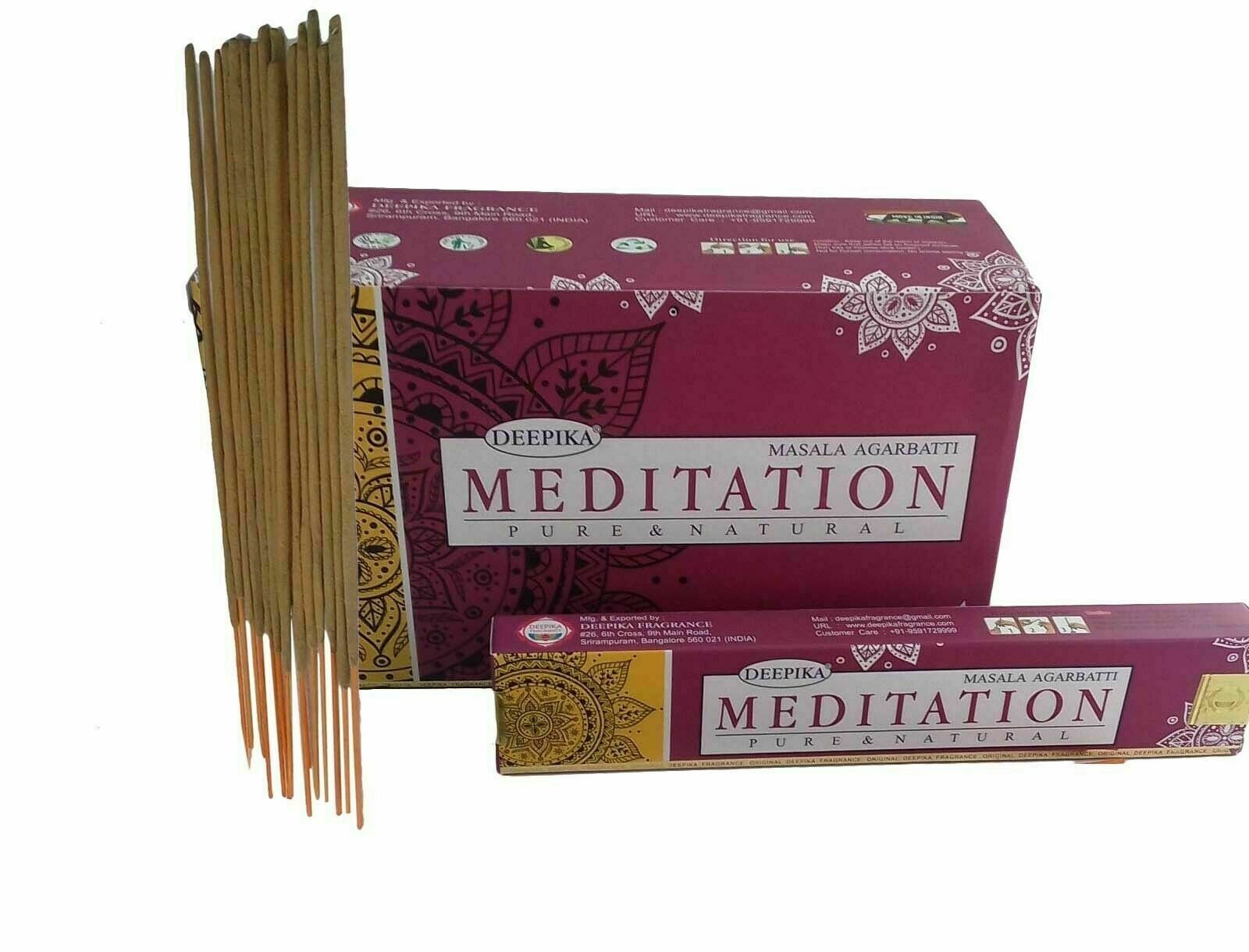 Deepika Meditation Incense Sticks Natural Fragrance Masala AGARBATTI 15gX12 Pack Deepika Meditation Incense Sticks Natural Fragrance Masala AGARBATTI 15gX12 Pack