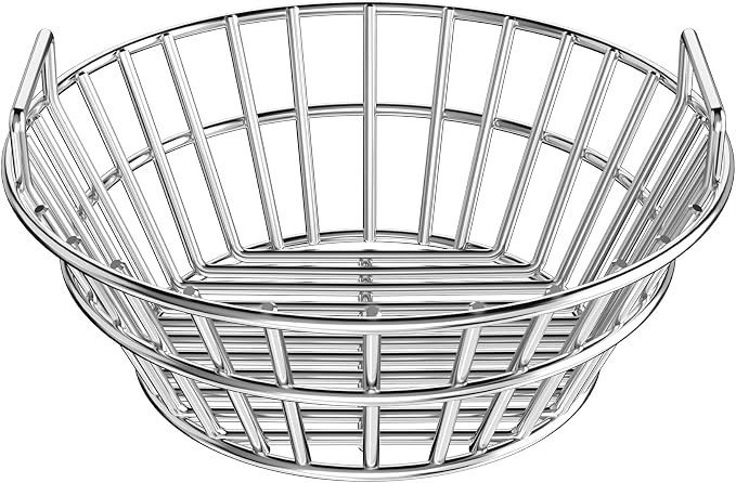 onlyfire Charcoal Ash Basket Fits Medium Big Green Egg, Medium, Silver