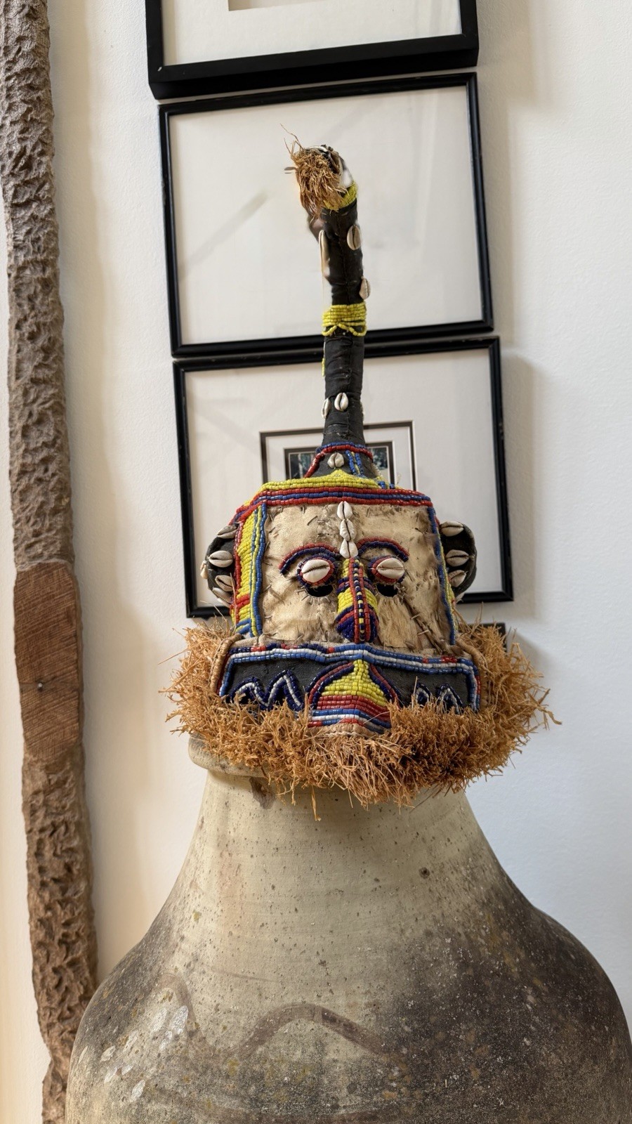 African kuba moshambwooy royal helmet mask.