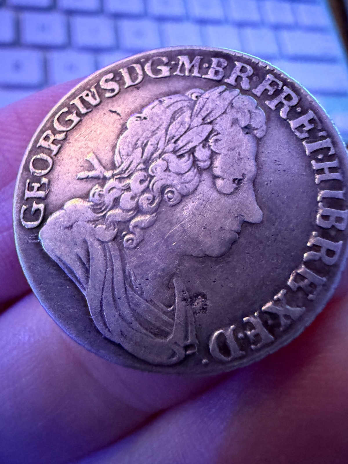 1723 SSC Shilling George I South Sea Company Silver Coin Great Britain