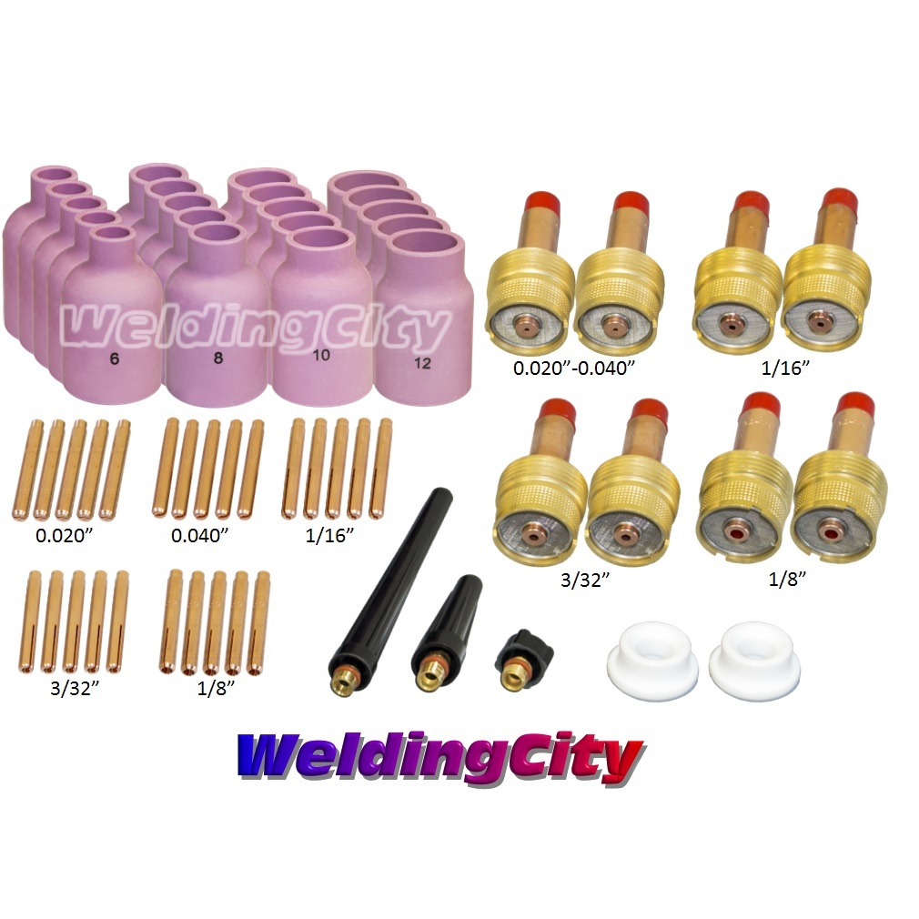 WeldingCity® 58-pcs Large Gas Lens Kit .040\