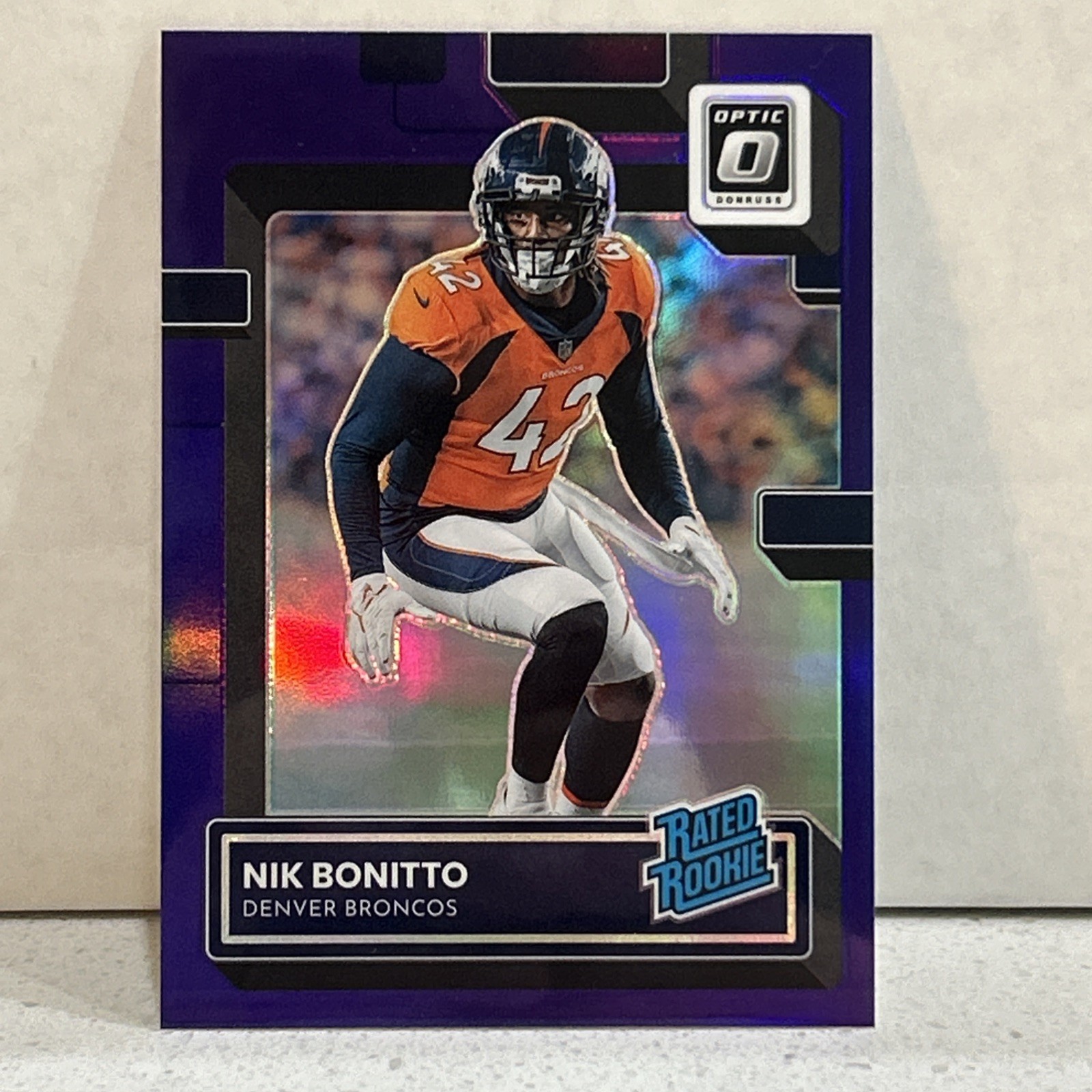 2022 Donruss Rookie Nik Bonitto Rated Rookie Purple Prizm /50 #270