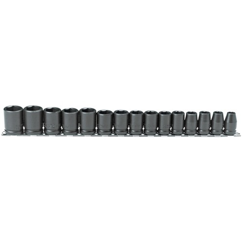 Proto J74204 1/2in Drive 15-Piece Metric 6-Point Socket Set