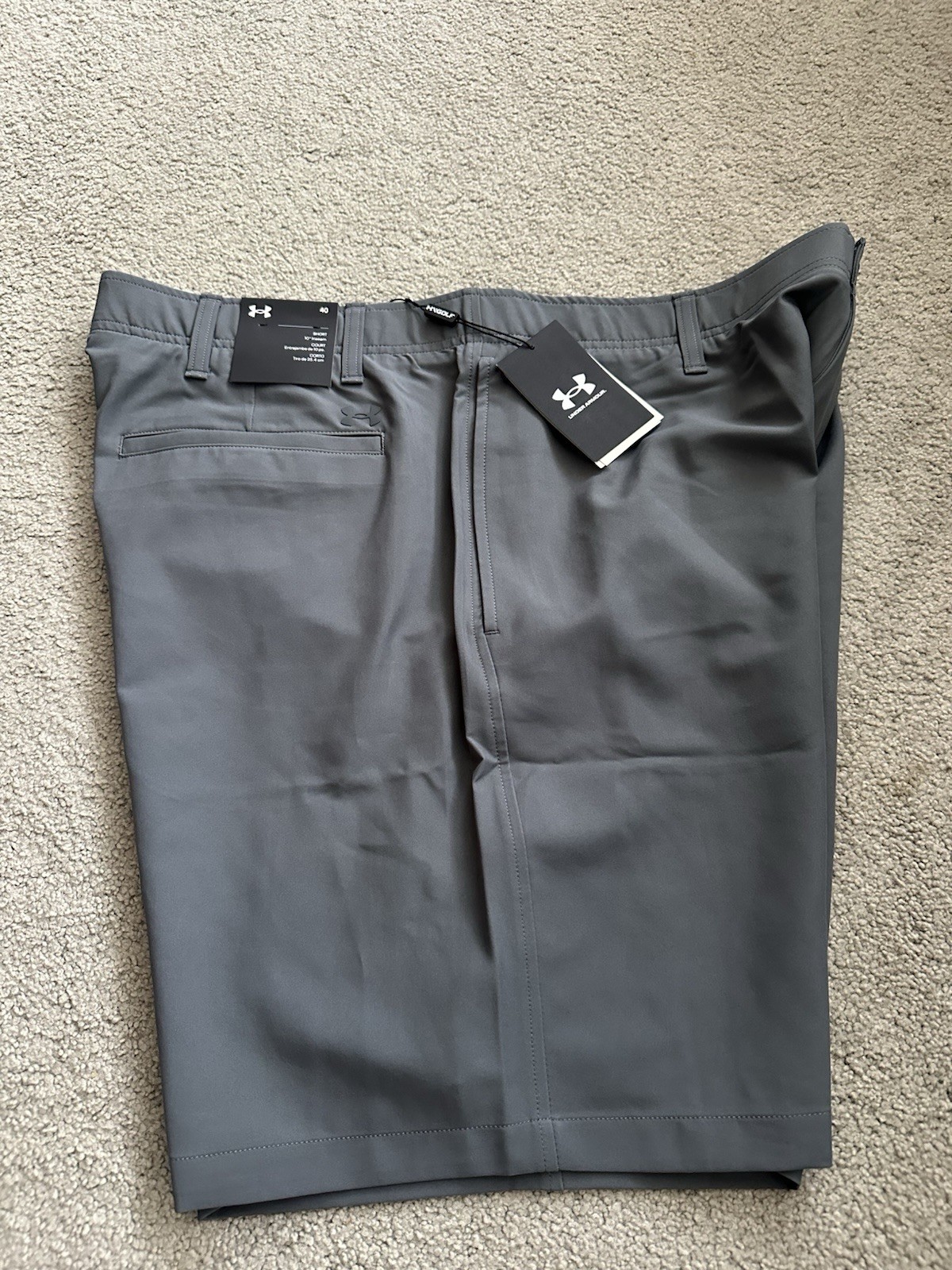 Under Armour UA Storm Golf Chino Shorts Loose Fit Men’s Sz. 40 Gray