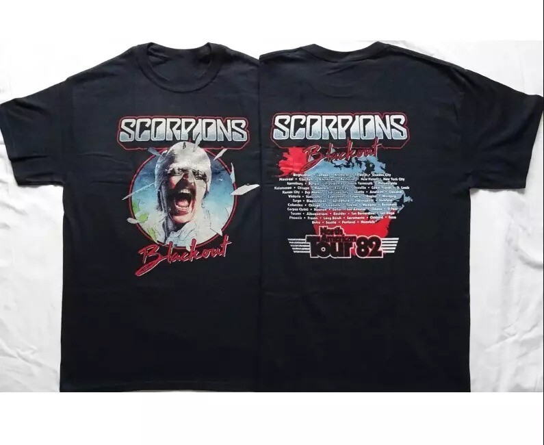 Scorpions Blackout North American Tour 82 T-shirt, size S-5XL