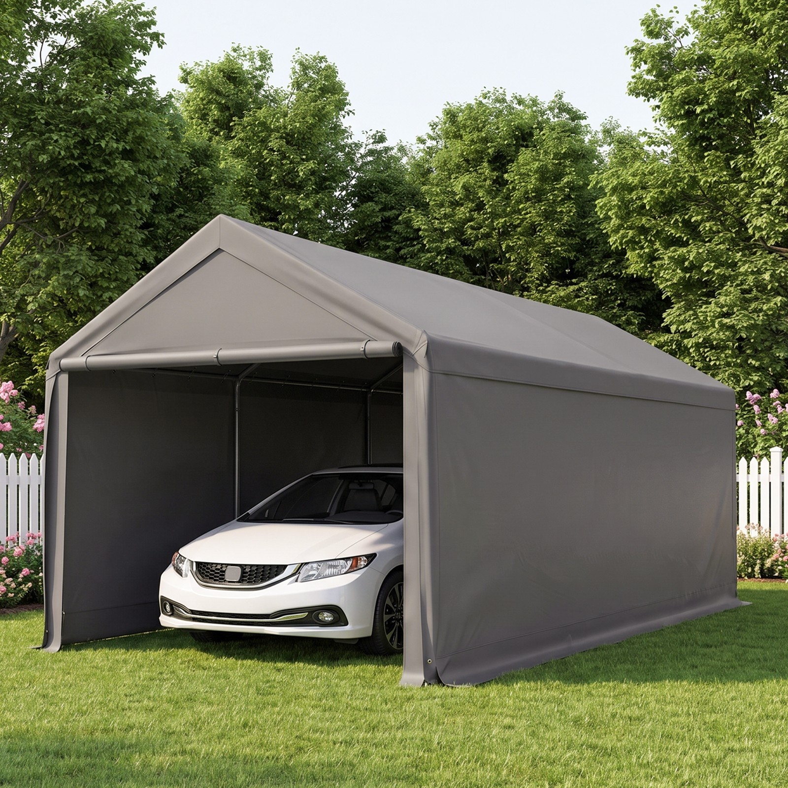 Carport 10x20ft Heavy Duty Canopy Storage Shed,Portable Garagewith Sidewalls