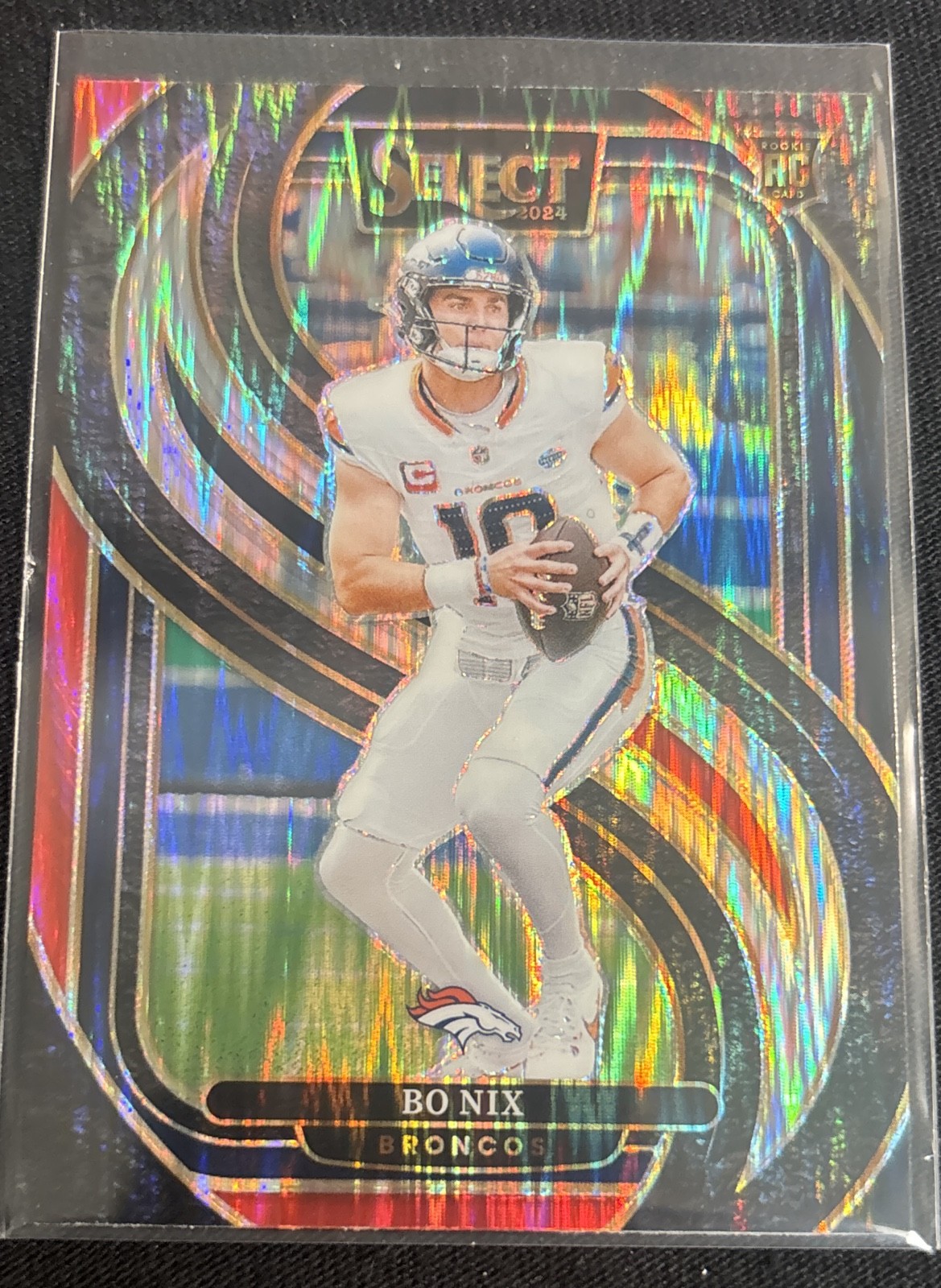 2024 Panini Select - Premier Level Bo Nix #117 Black & Red Shock Prizm (RC) 2024 Panini Select - Premier Level Bo Nix #117 Black & Red Shock Prizm (RC)