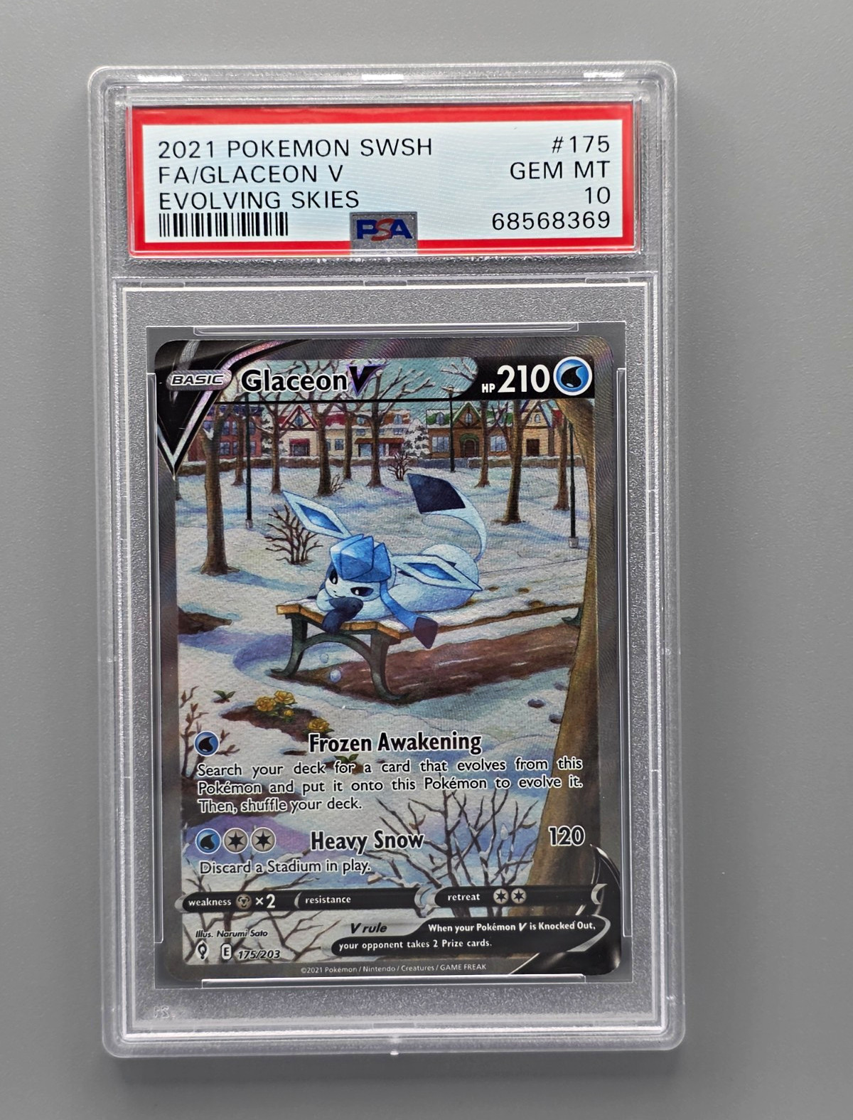 PSA 10 Glaceon V Alt Full Art 175/203 Evolving Skies Holo Eng 2021 PSA 10 Glaceon V Alt Full Art 175/203 Evolving Skies Holo Eng 2021