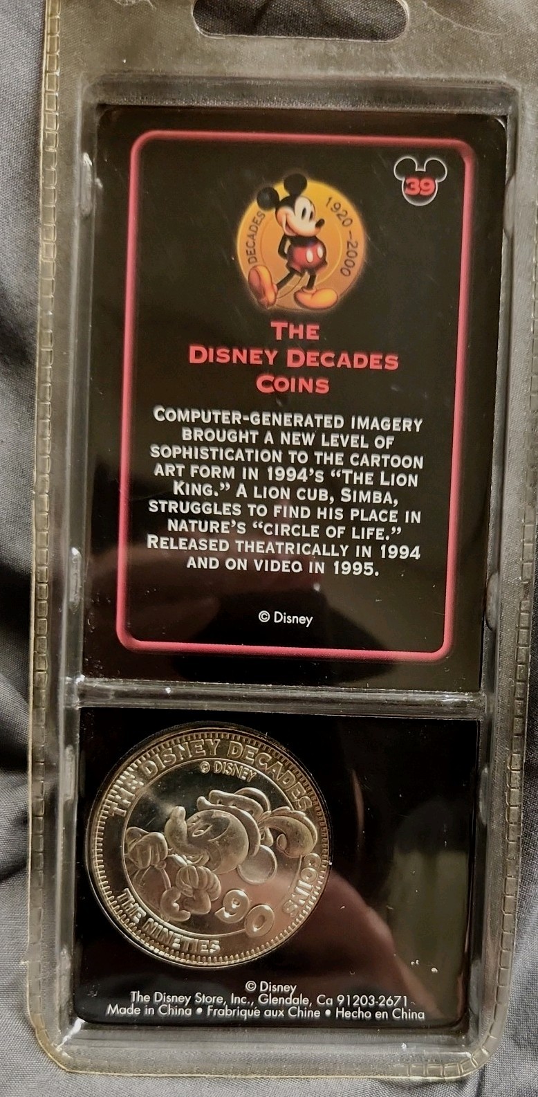 The Disney Store Disney Decades Coins 1994 The Lion King Simba Collectible Coin The Disney Store Disney Decades Coins 1994 The Lion King Simba Collectible Coin