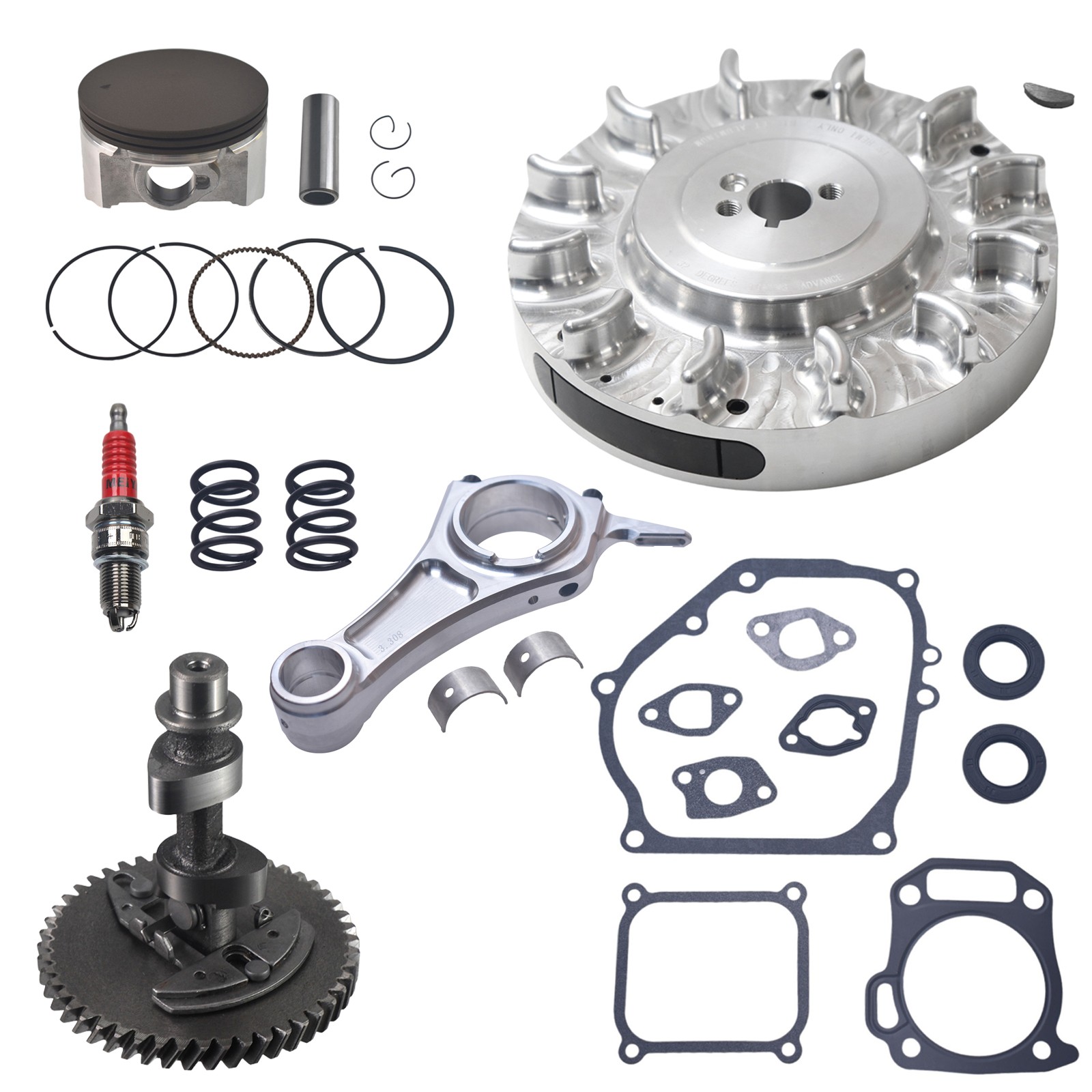 For Predator 212cc Hemi .275 Cam 3.308 Billet Rod Flywheel 70mm Piston Kit