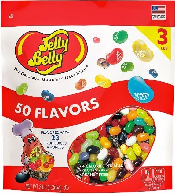 Jelly Belly 50 Flavor Gourmet Jelly Beans, 3 lbs