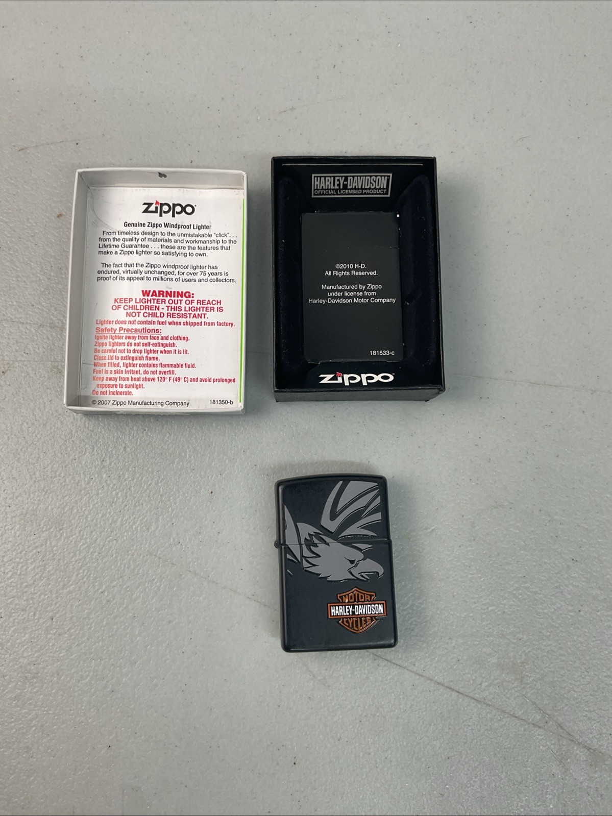 2010 Harley Davidson Motorcycles Eagle Logo Zippo Lighter