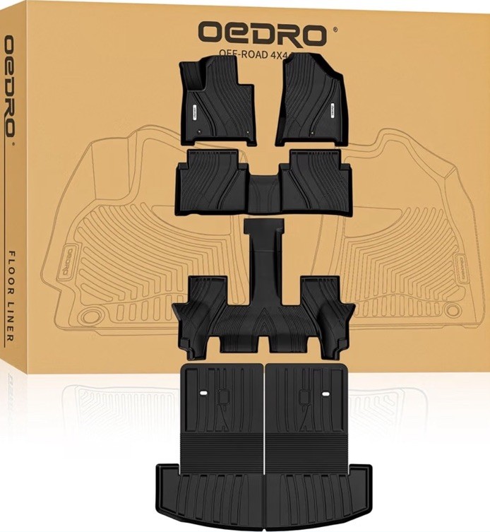OEDRO Floor Mats For 2024-2026 Hyundai Santa Fe Hybrid 6/7 Seats TPE Full Set