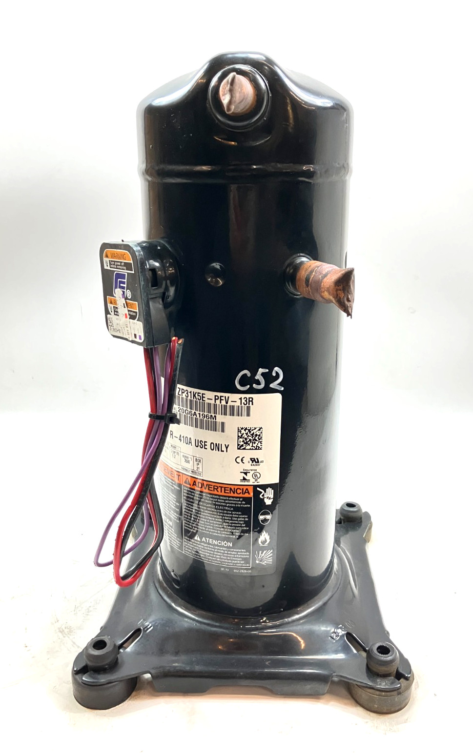 Copeland 2.5 Ton Scroll Compressor ZP31K5E-PFV-13R R410A 208/230V 1 PH used C52B