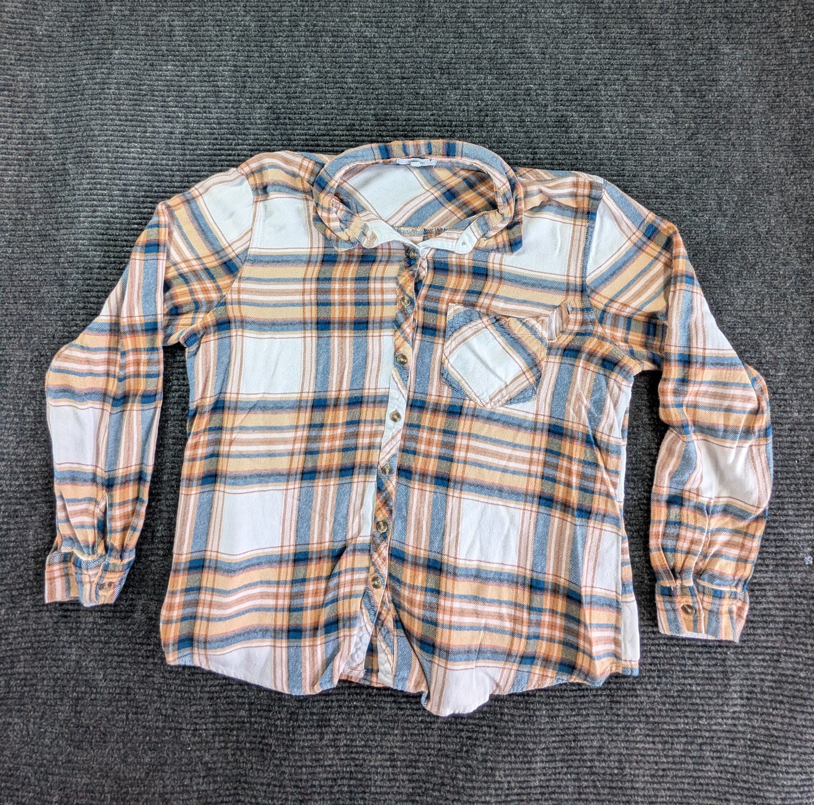 Maurices Shirt Womens XL Multicolor Plaid Flannel Long Sleeve Classic Button Up