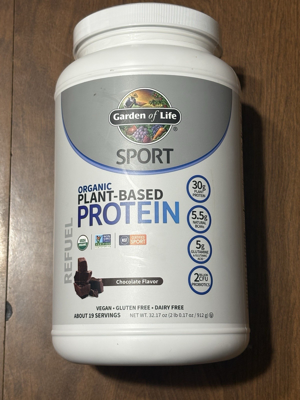 Garden of Life Sport Organic Plant-Based Protein Chocolate, 32.17 OZ Exp. 10/26