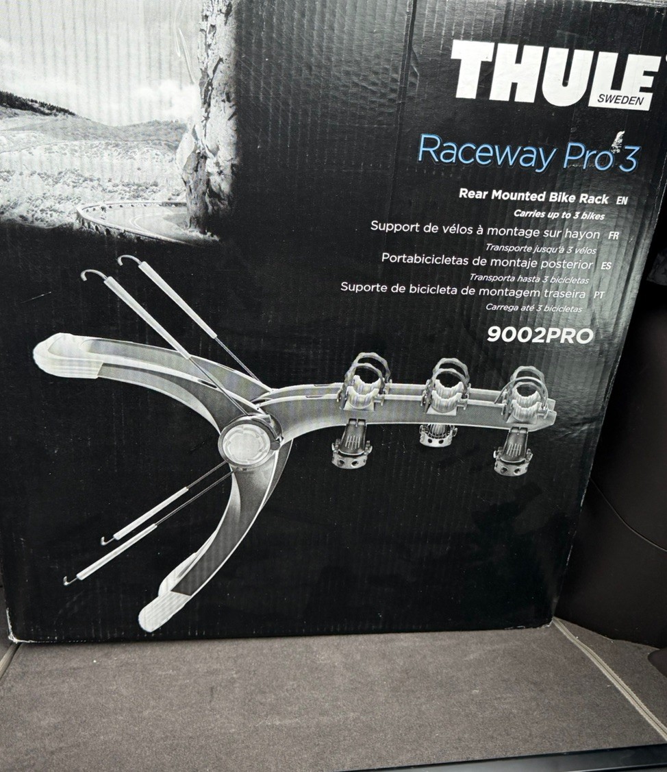 New/Open Box*Thule Raceway pro3 Rear Mounted Bike Rake*up to 3 Bikes*9001XT New/Open Box*Thule Raceway pro3 Rear Mounted Bike Rake*up to 3 Bikes*9001XT