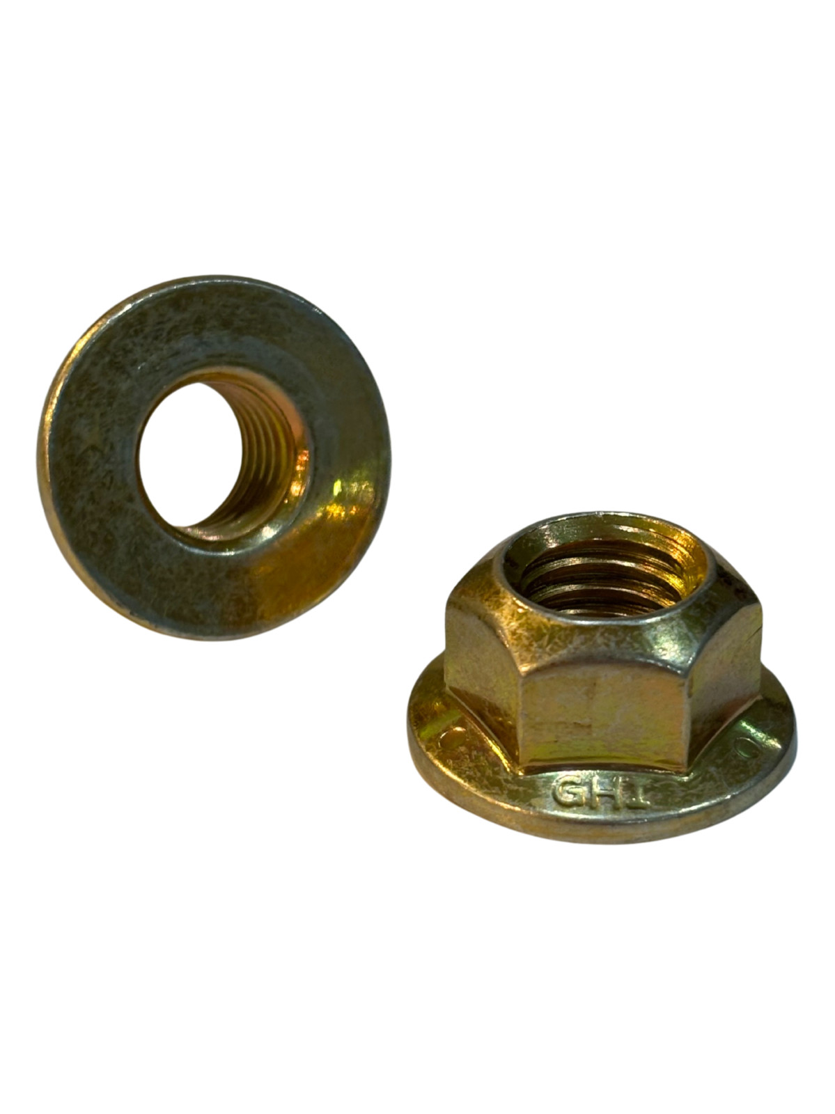 25 pcs 5/8-11 Grade 8 Hex Flange Top Lock Nuts Coarse Yellow Zinc Wax