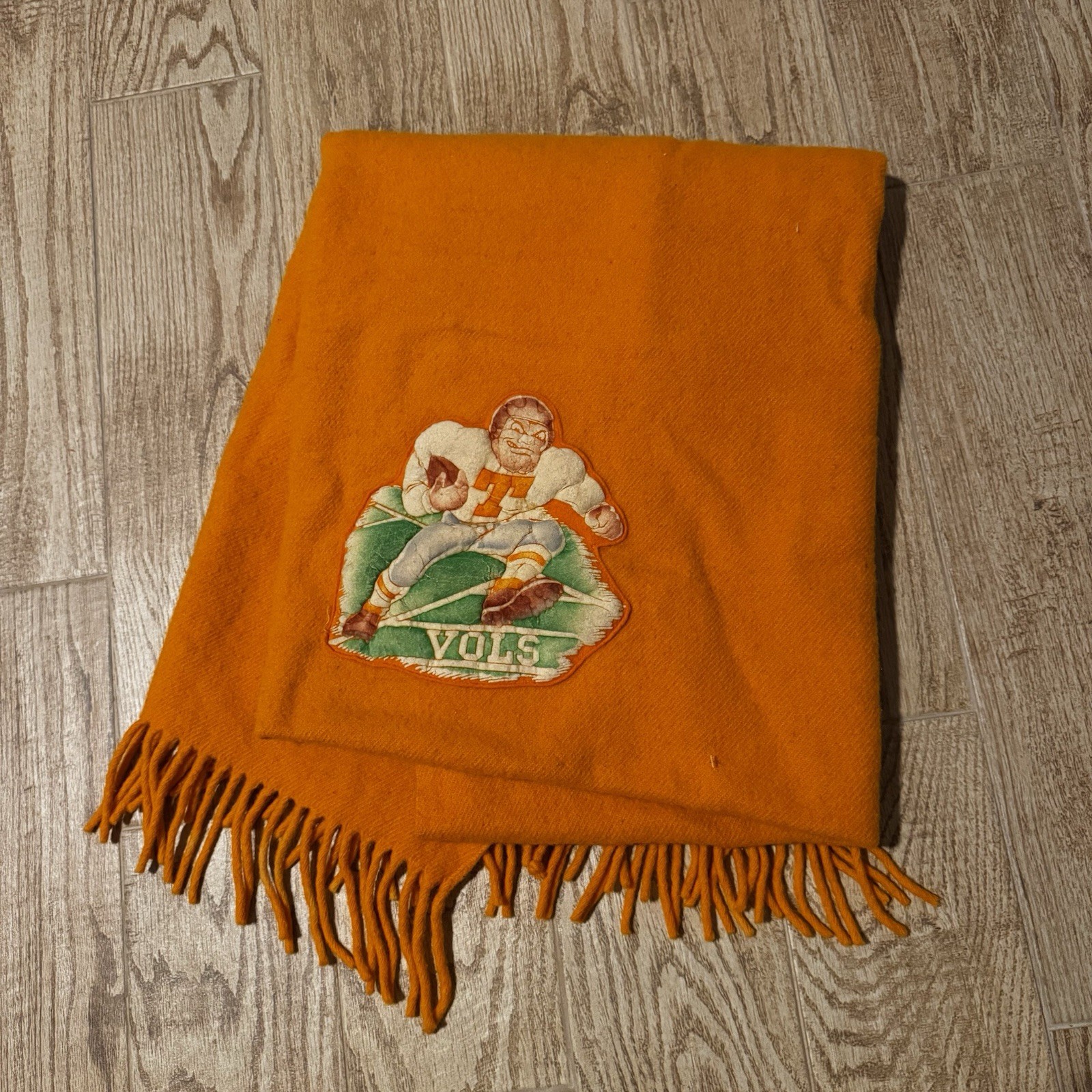 VTG Pendleton Tennessee Vols Wool Blanket Orange Fringe Football Mascot 50s 60s VTG Pendleton Tennessee Vols Wool Blanket Orange Fringe Football Mascot 50s 60s