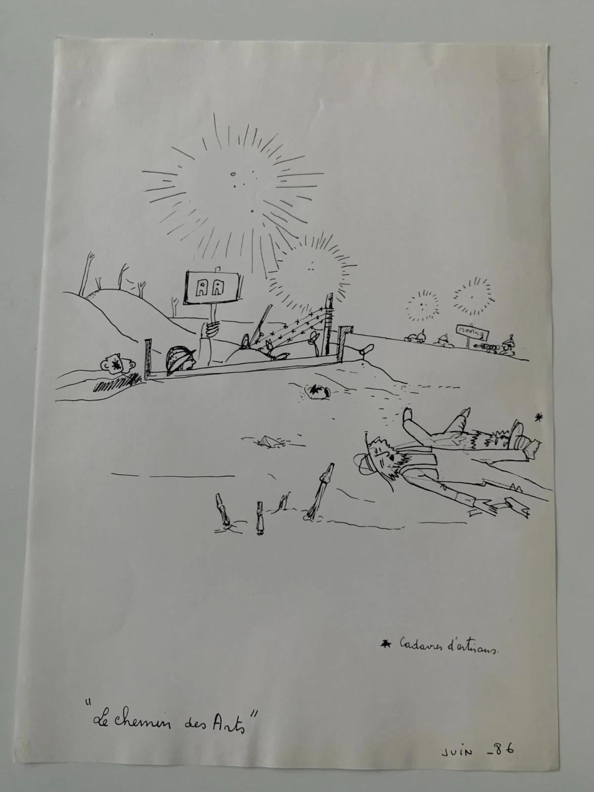 ARCHIVE DU CERAMISTE JACQUES BLIN / RARE DRAWING LE CHEMIN DES ARTS 1986 (87) ARCHIVE DU CERAMISTE JACQUES BLIN / RARE DRAWING LE CHEMIN DES ARTS 1986 (87)