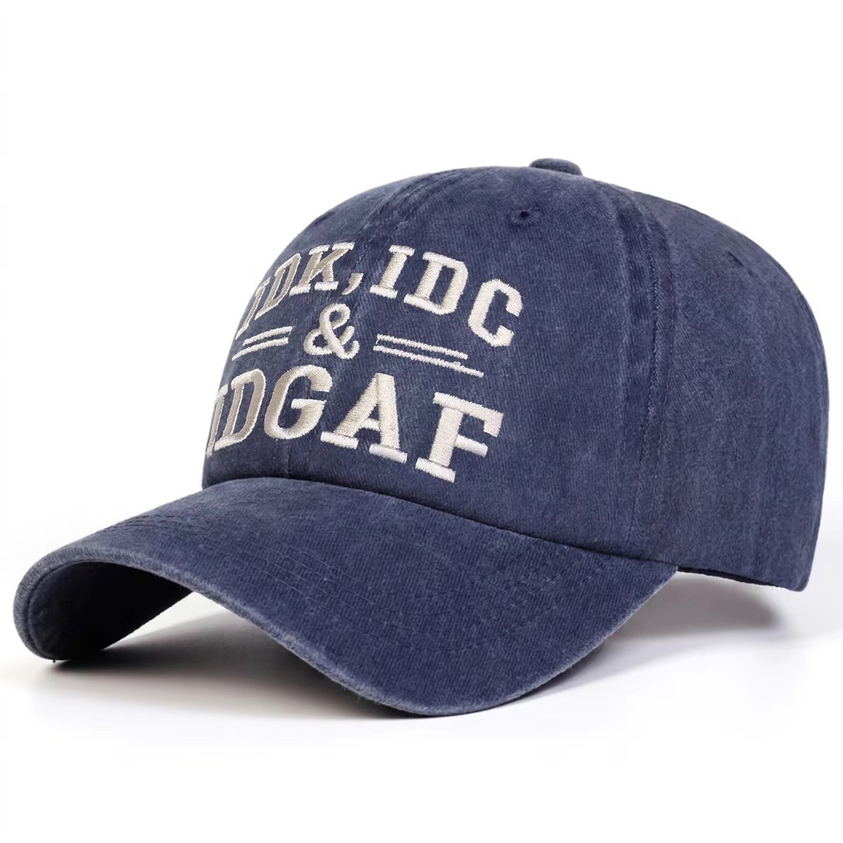 Vintage Washed Cotton Baseball Cap IDK IDC IDGAF Embroidered Adjustable Dad Hat