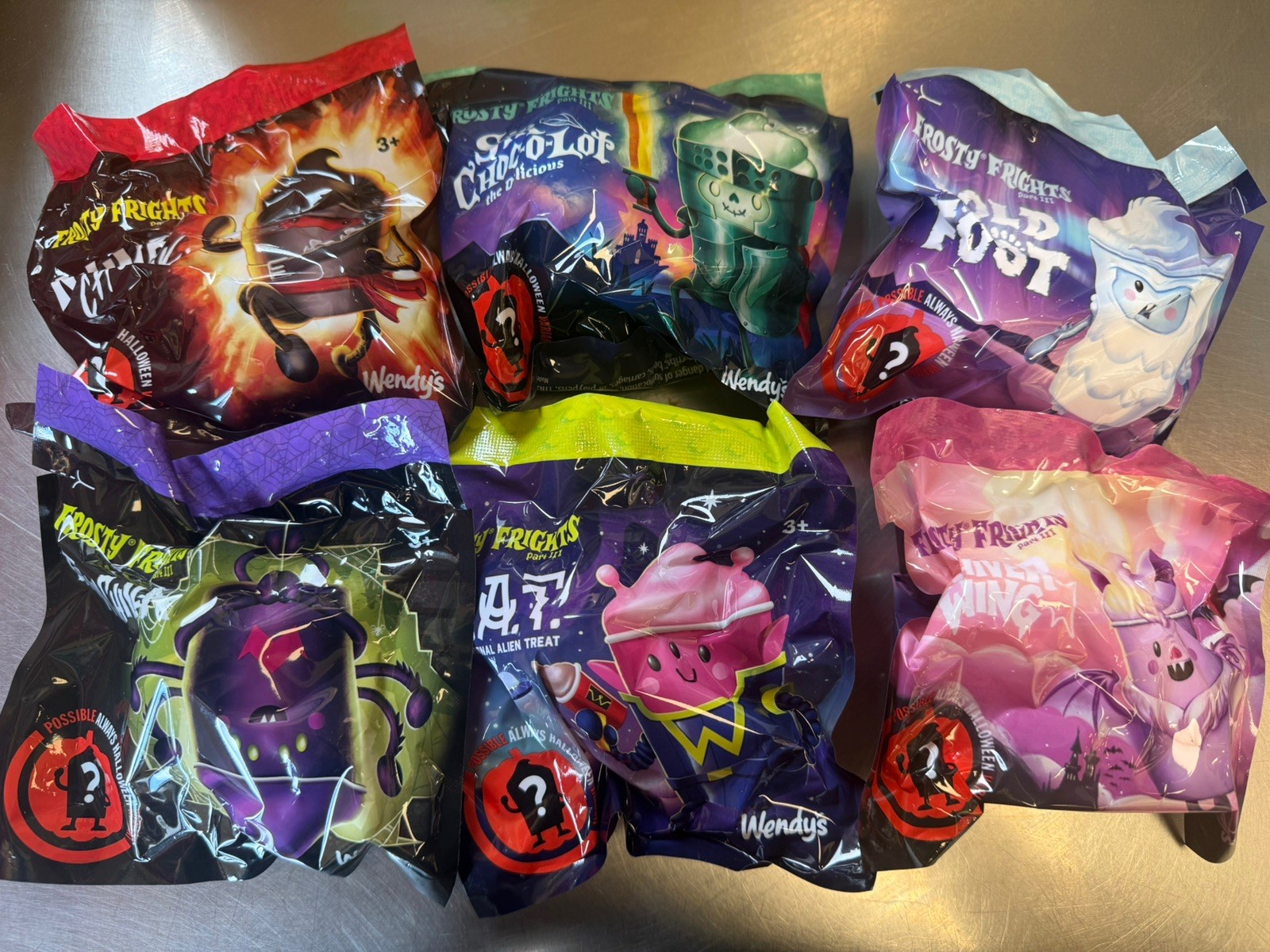 Wendy’s Frosty Frights Part 3 Kids Meal Toys 2026 Full Set of 6 SEALED NEW